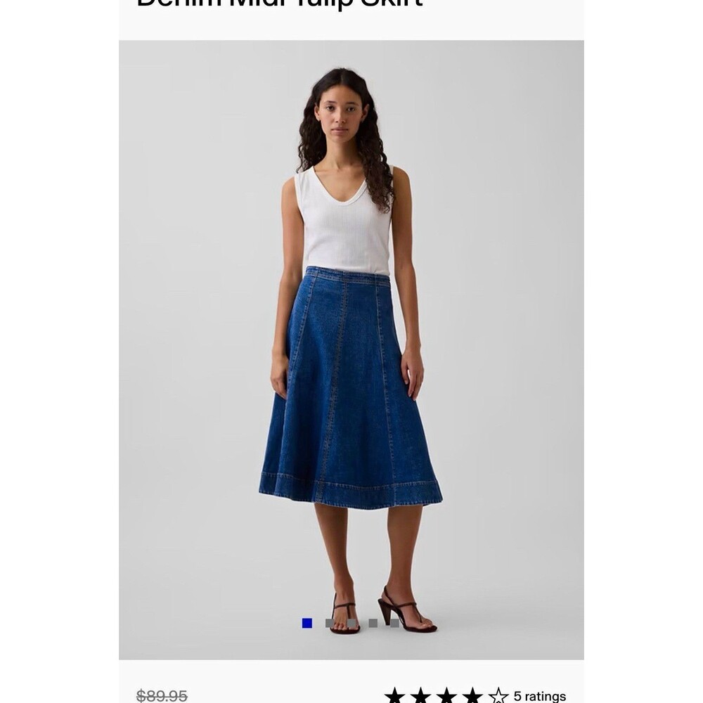 Gap Women’s Blue Denim Midi Tulip Skirt Cotton  Size 10